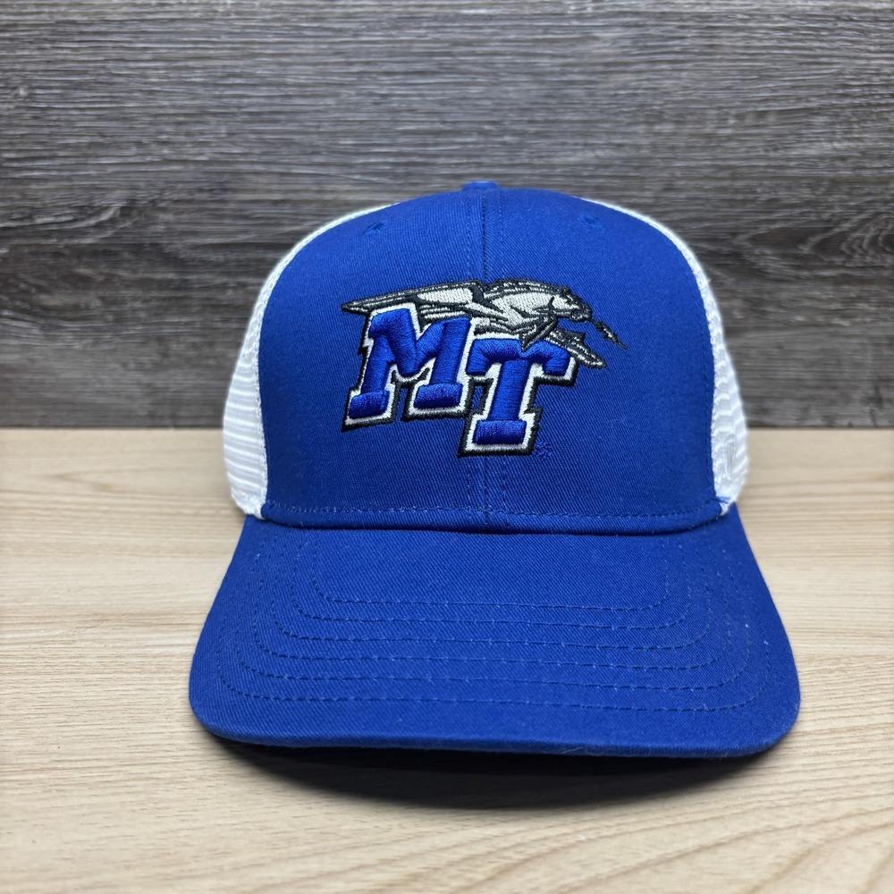 Middle Tennessee Blue Raiders Hat Cap Snap Back Mens Blue White NCAA Football